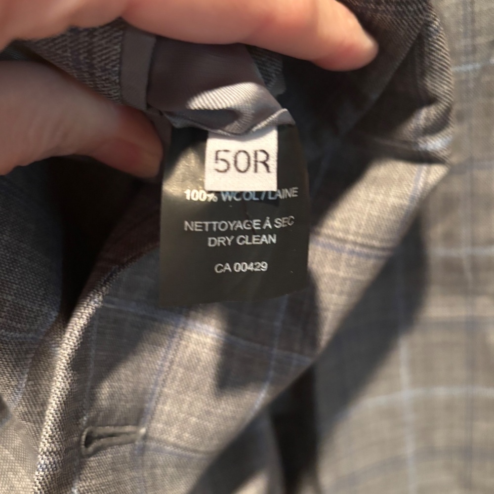 Peter Millar Men's Wool Suit Jacket Blazer Gray Blue Plaid Size 50R - Picture 6 of 7
